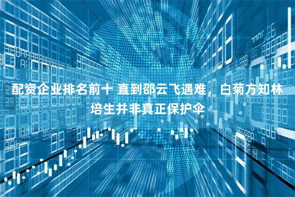 配资企业排名前十 直到邵云飞遇难，白菊方知林培生并非真正保护伞